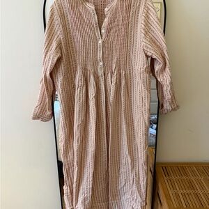 L.L. Bean Red and Cream Striped nightgown